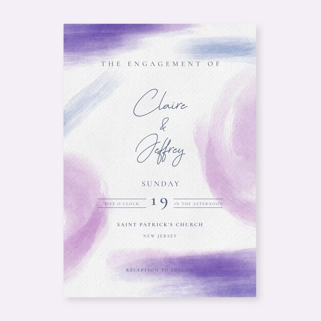 Free Vector Minimalist watercolor wedding invitations