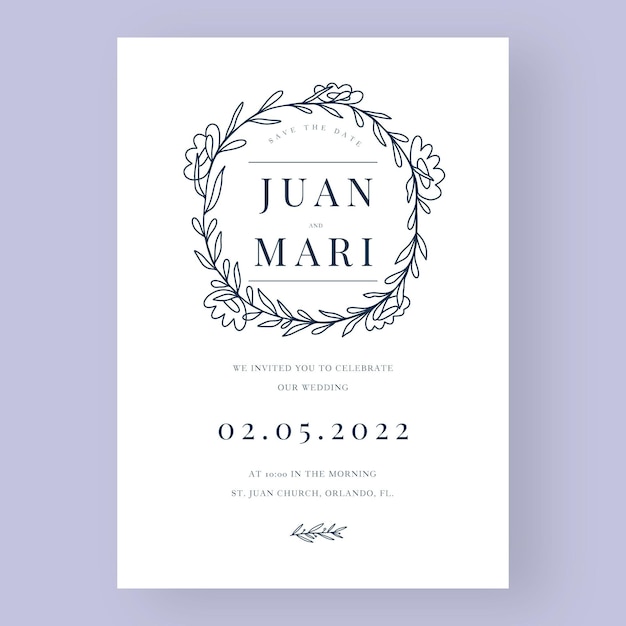 Free Vector Minimalist wedding invitation