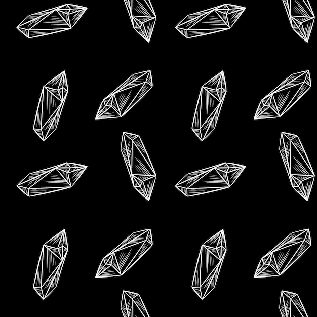 Premium Vector | Minimalistic crystal doodles seamless pattern ...