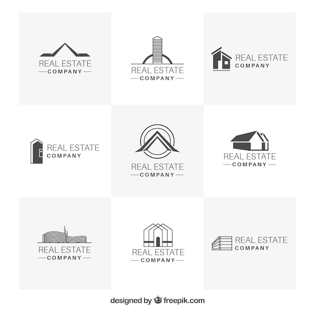 Download Free Minimalistic Real Estate Logo Collection Free Vector Use our free logo maker to create a logo and build your brand. Put your logo on business cards, promotional products, or your website for brand visibility.