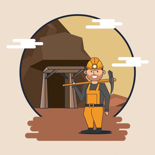 Premium Vector | Mining worker cartoon