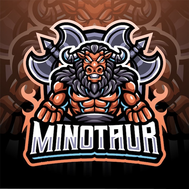 Premium Vector | Minotaur esport mascot logo design