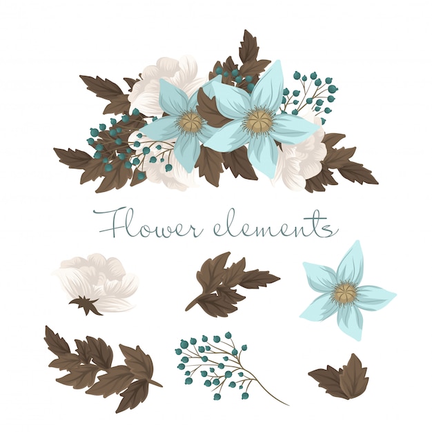 Premium Vector | Mint green clipart flower isolated