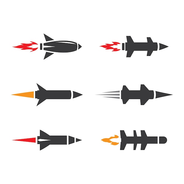 ミサイルロゴ画像イラストデザイン プレミアムベクター