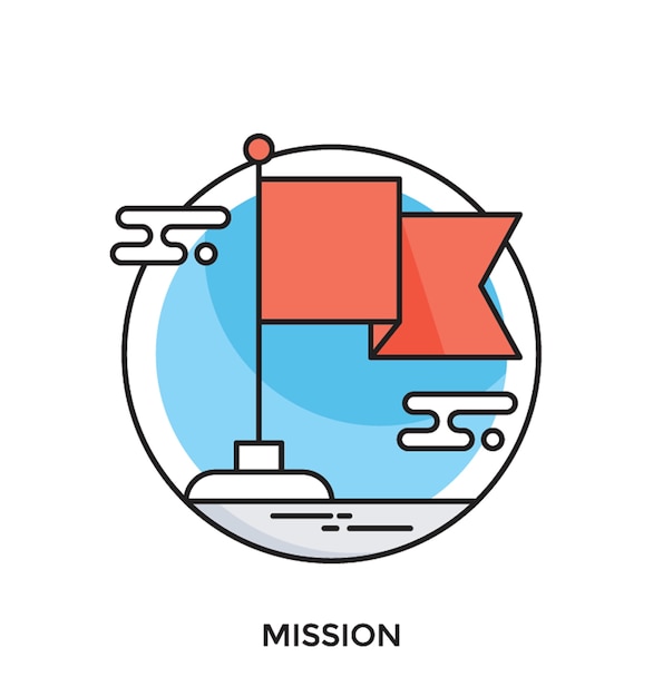 Premium Vector | Mission Flat Vector Icon