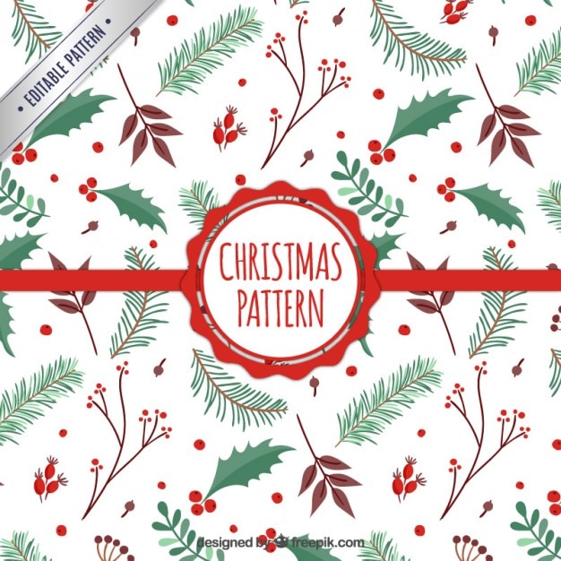 Download Mistletoe christmas pattern Vector | Free Download