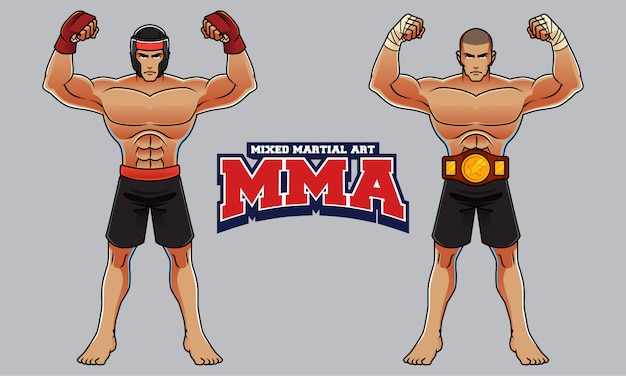 Premium Vector | Mixed martial art athlete character