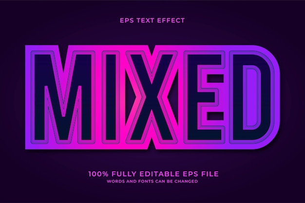 Premium Vector | Mixed text effect