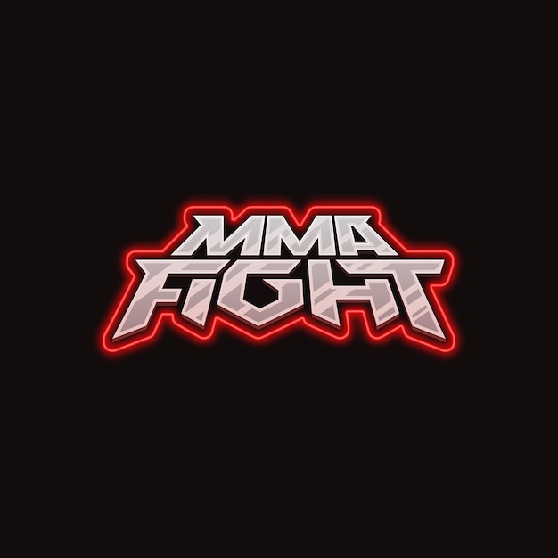 Premium Vector | Mma fight logo mix fight vector logotype neon glowing ...