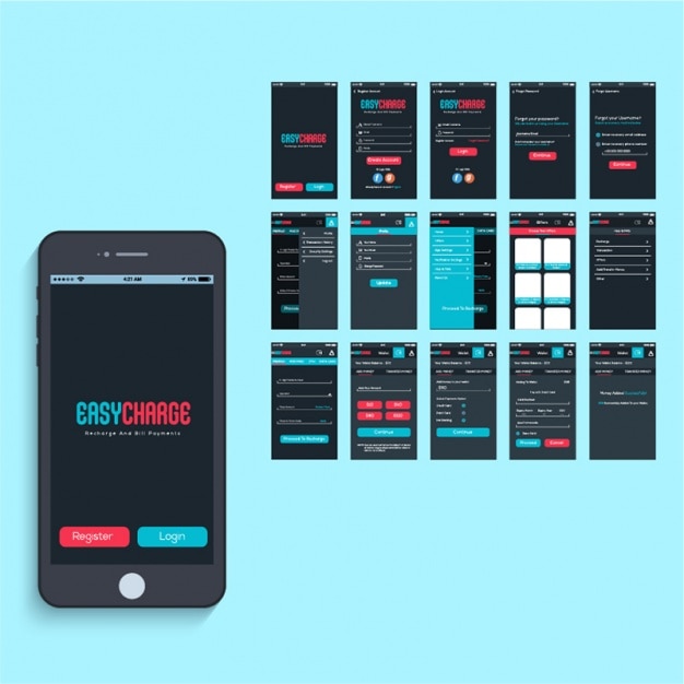 Premium Vector Mobile App Design With Color Details