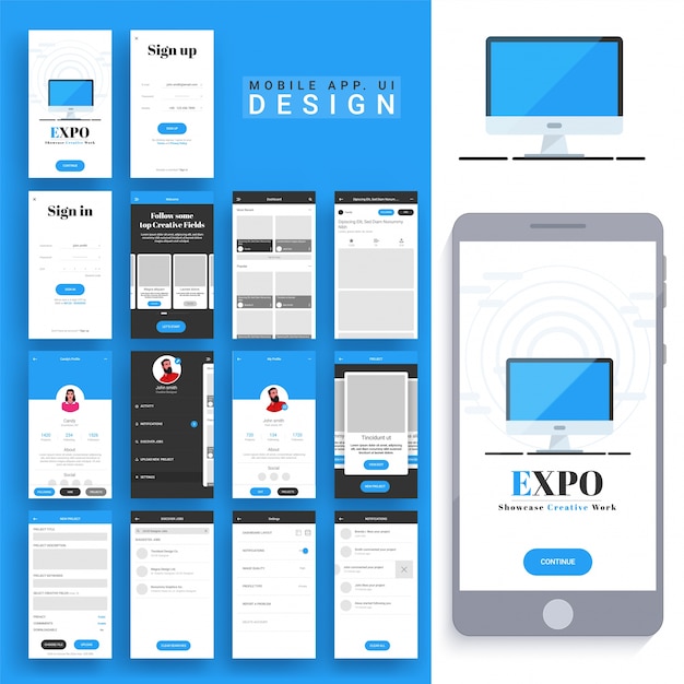 Download Premium Vector | Mobile app design