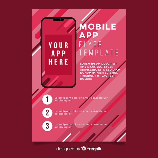 Free Vector Mobile app flyer template