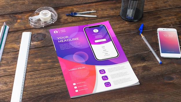 Download Free Mobile App Flyer Free Vector Use our free logo maker to create a logo and build your brand. Put your logo on business cards, promotional products, or your website for brand visibility.