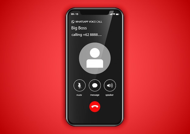 Mobile application call screen Premium Vector