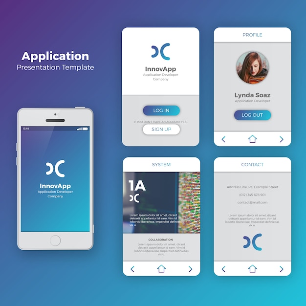 Free Vector | Mobile application interface