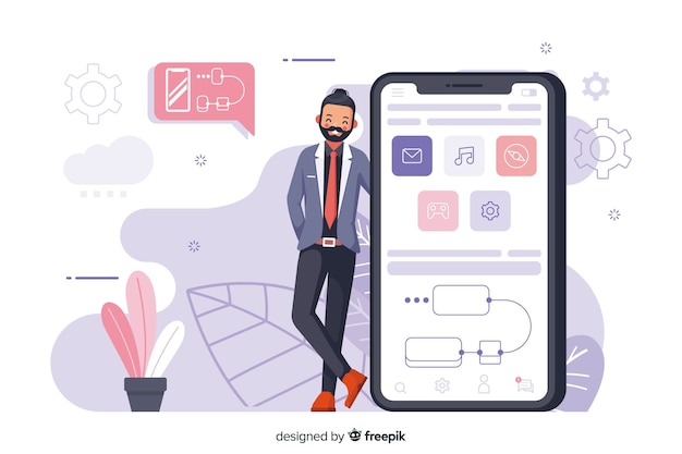 mobile app illustration free download