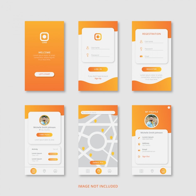 Download Mobile apps design with gradient color premium vector ...