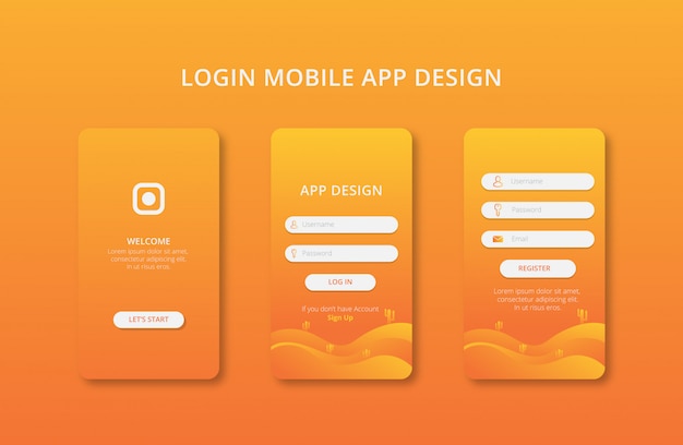 Download Mobile apps design with gradient color premium vector ...