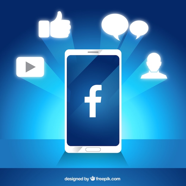 Mobile background with facebook elements Vector | Free ...