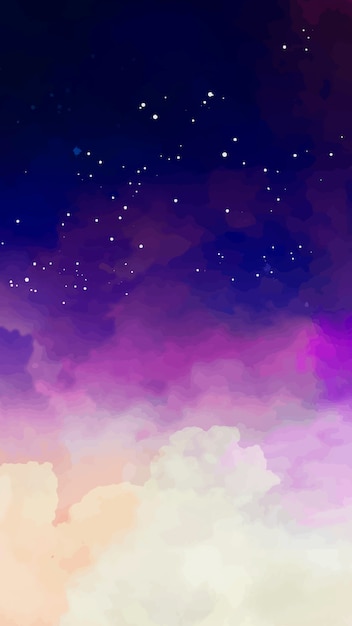 星空と紫の色調とモバイルの背景 無料のベクター