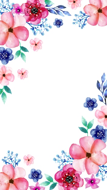 Download Mobile background with watercolor flowers Vector | Free Download