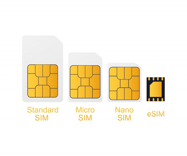 Mobile cellular phone sim card chip isolated on . illustration ...