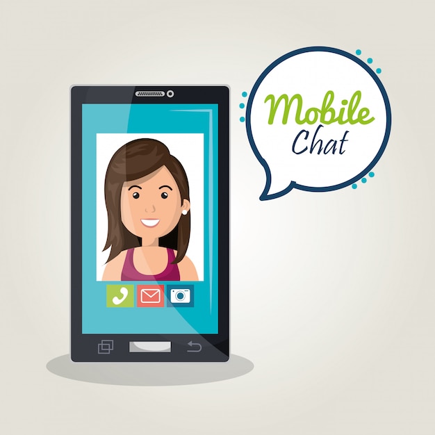 Mobile chat Free Vector