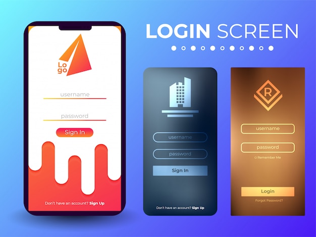 Premium Vector Mobile Login Screen Ui