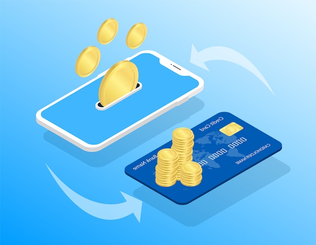 Mobile payment. transfer to card. | Premium Vector