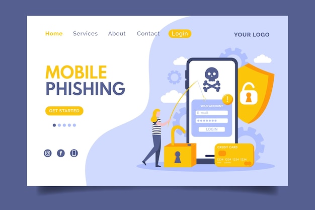 Download Free Mobile Phishing Landing Page Free Vector Use our free logo maker to create a logo and build your brand. Put your logo on business cards, promotional products, or your website for brand visibility.