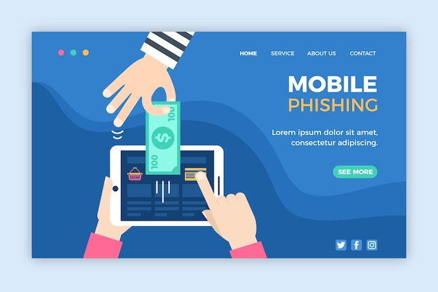 Free Vector | Mobile Phishing Web Template