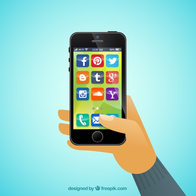 Download Mobile phone apps Vector | Premium Download