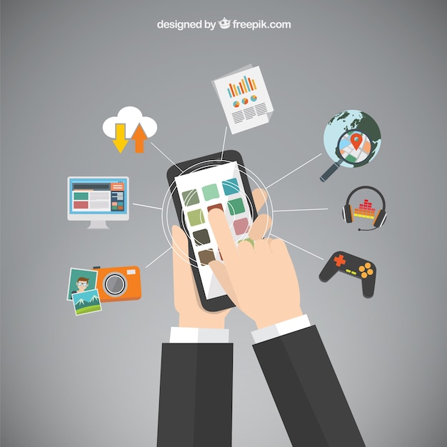 Download Free Vector | Mobile phone apps