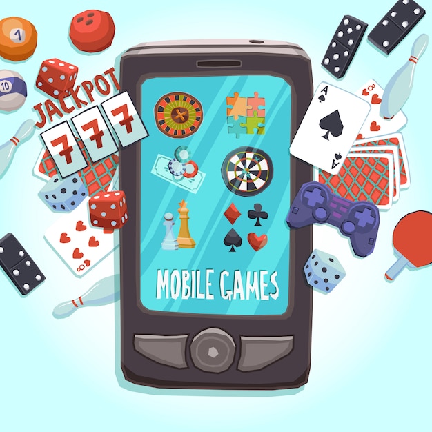 Free Vector | Mobile phone games concept