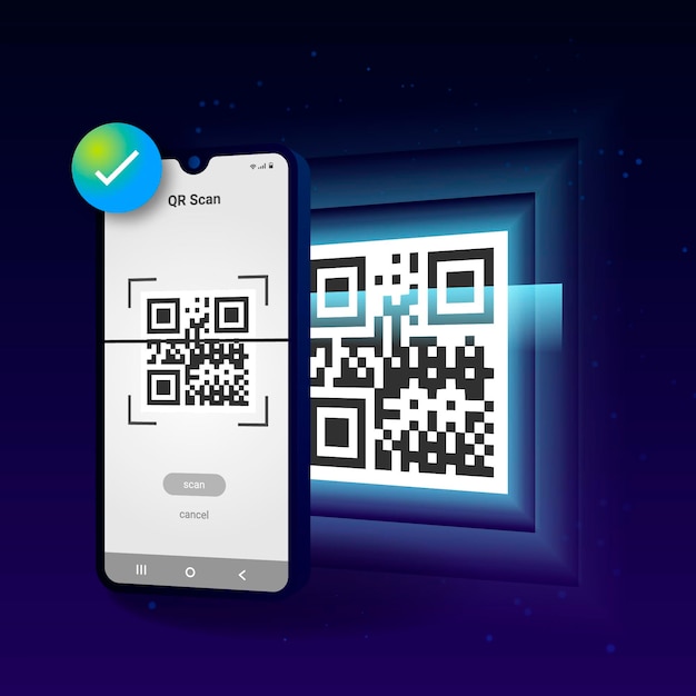 Free Vector | Mobile phone scanning qr code