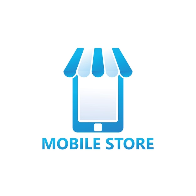 Premium Vector | Mobile store logo template design