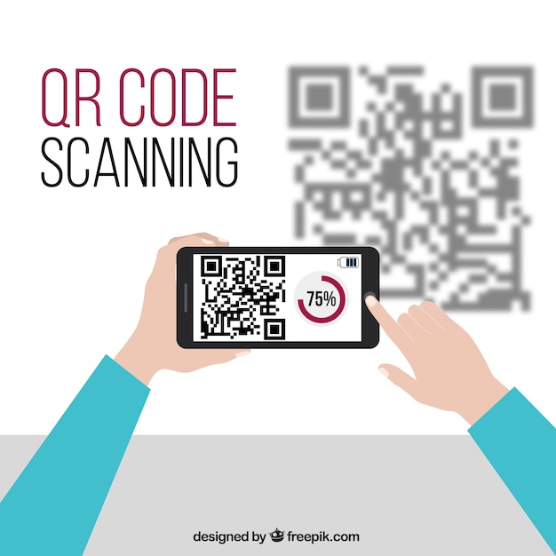 Mobile technology background and qr code