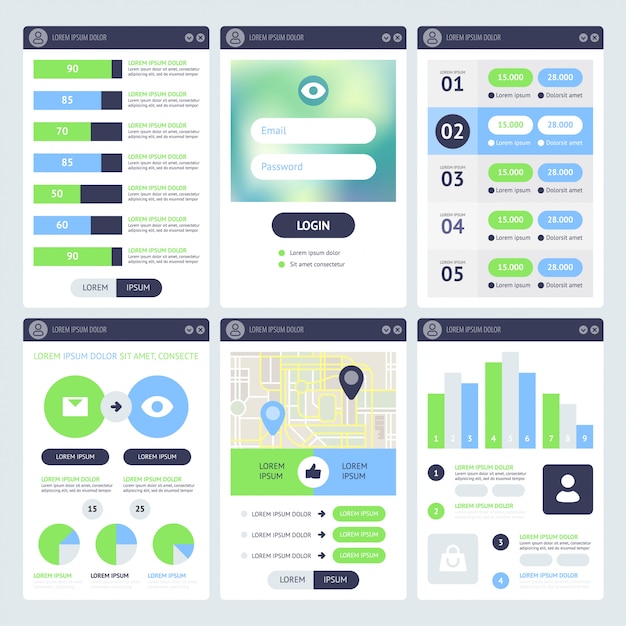 Download Mobile ui design | Premium Vector