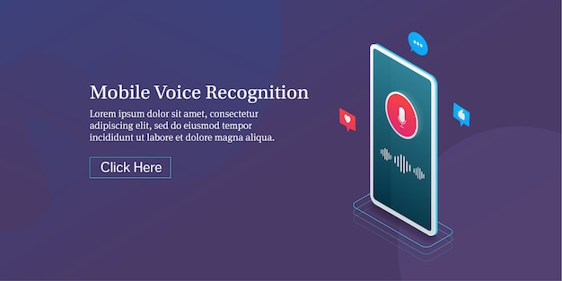 Mobile voice recognition Premium Vector