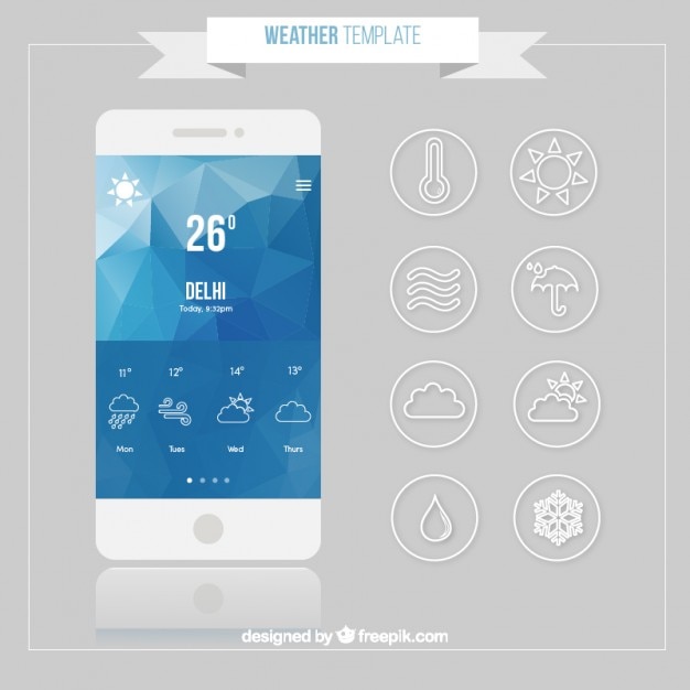 Mobile with weather forecast app