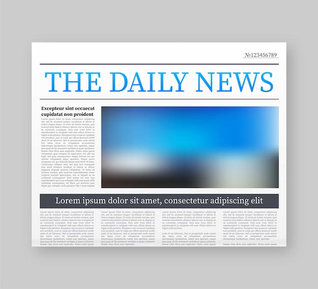 Download Premium Vector | Mock up of a blank daily newspaper. fully ...