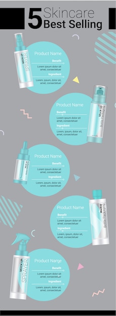 Download Mock up realistic best skincare beauty product bottle | Premium Vector