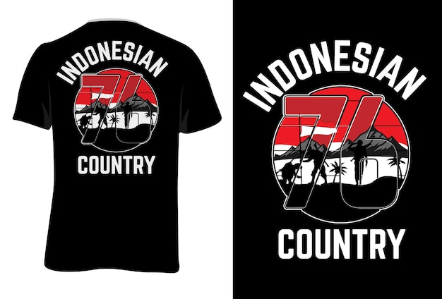 Download Premium Vector | Mock up t-shirt indonesian country retro vintage style