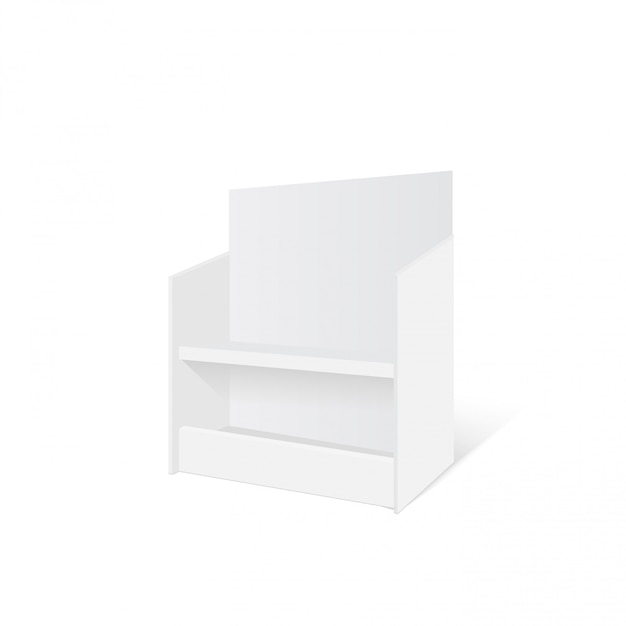 Download Premium Vector Mockup 3d Cardboard Retail Display Stand Floor Rack Illustration