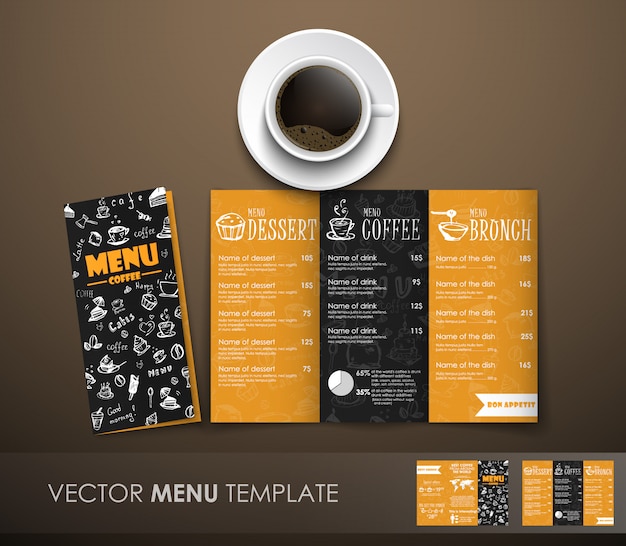 Premium Vector | The mockup of the coffee menu with a cup of coffee