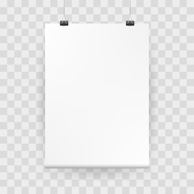 Download Mockup poster. white blank mock up with binders. vector ...