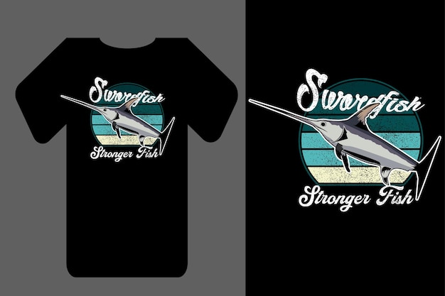 Download Premium Vector | Mockup t-shirt vector swordfish retro vintage