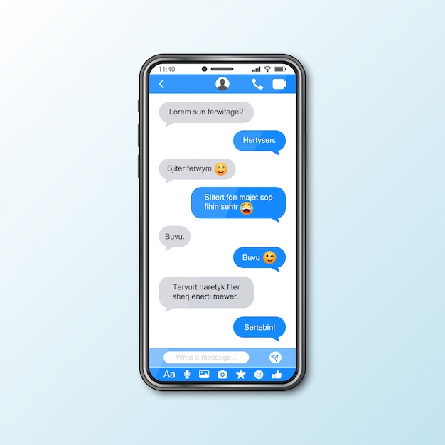 Download Mockup with smartphone with messenger window for social ...