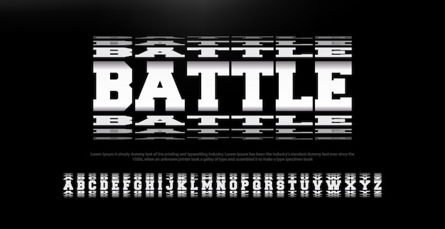 Modern abstract battle font alphabet Premium Vector