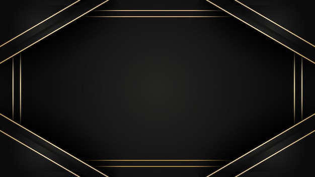 Premium Vector Modern Abstract Black Background With Golden Style